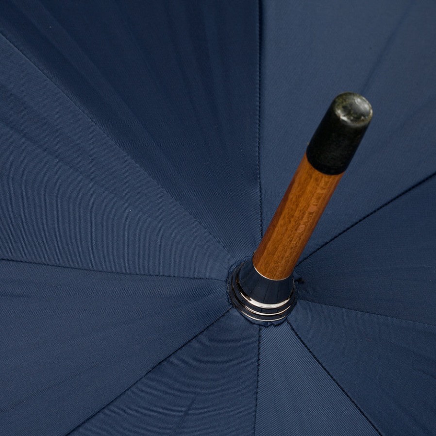 Umbrellas | Maglia Dark Blue Umbrella "Traveller" With Wooden Handle