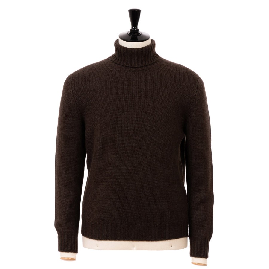 Knitwear | Fedeli Exclusively For Michael Jondral: Cocoa Brown Turtleneck Sweater Made O