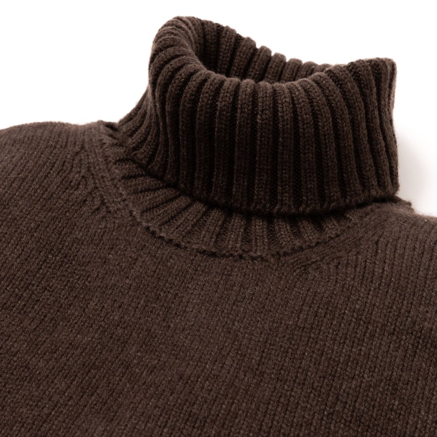 Knitwear | Fedeli Exclusively For Michael Jondral: Cocoa Brown Turtleneck Sweater Made O