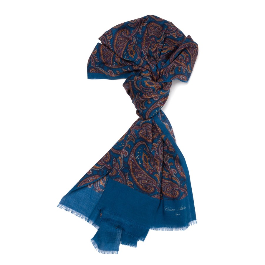 Scarfs | Cesare Attolini Scarf "Vecchio Paisley" From The Finest Cashmere - Handmade