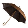 Umbrellas | Maglia Olive-Colored Striped Umbrella With Wooden Handle