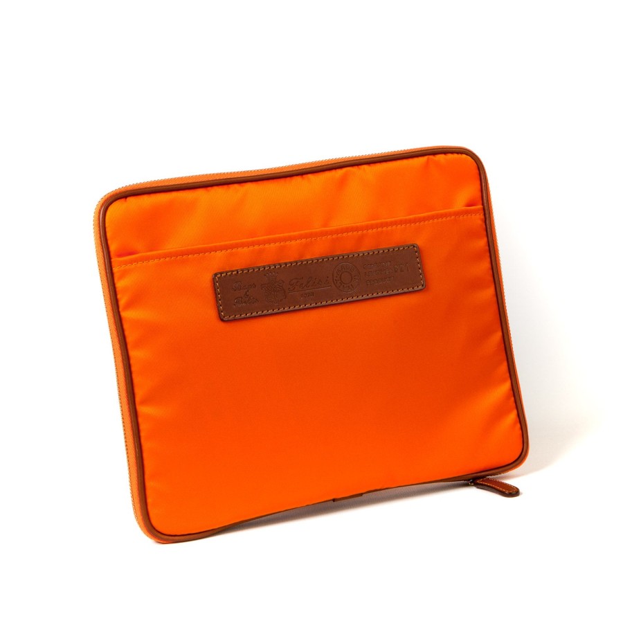 Small Leather Goods | Felisi Case "I-Pad" Made Of Felisi Nylon And Saddle Leather