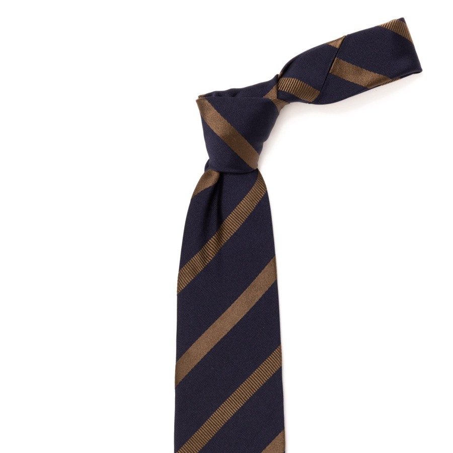 Ties | Cesare Attolini Ca Archivio Storico: Silk And Cotton Tie "Cambiando Striscia" - Handro