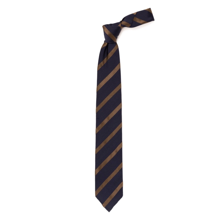 Ties | Cesare Attolini Ca Archivio Storico: Silk And Cotton Tie "Cambiando Striscia" - Handro