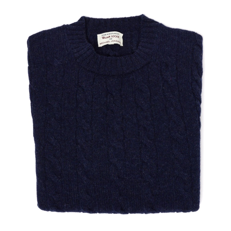 Knitwear | William Lockie Mj Exclusive: Sweater "Crew Cable-Rib" Made Of Pure Geelong