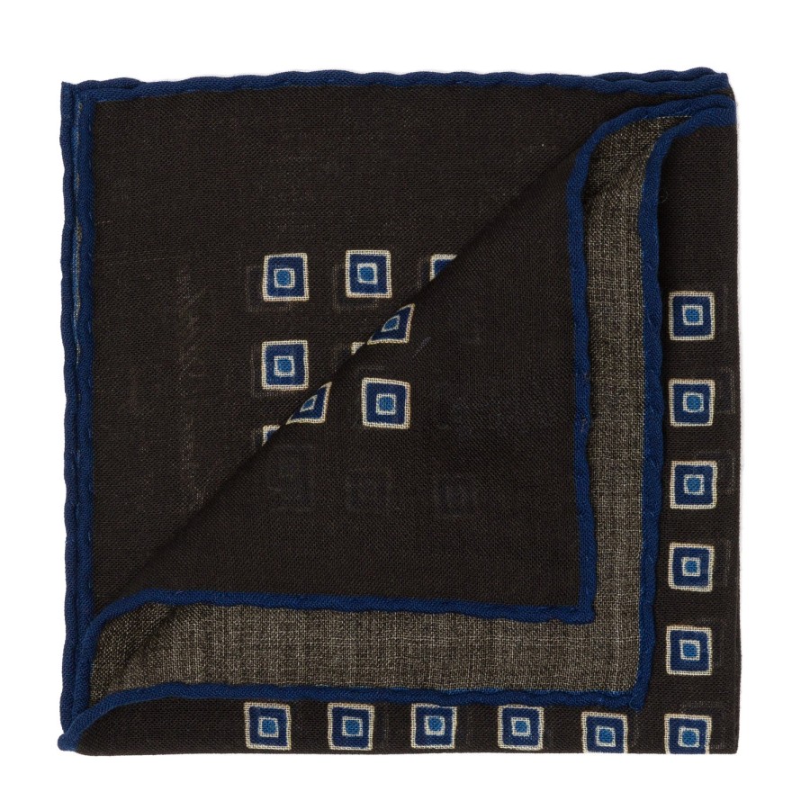 Handkerchiefs | Cesare Attolini Pure Wool Pocket Square "Medaglioni Incornicato