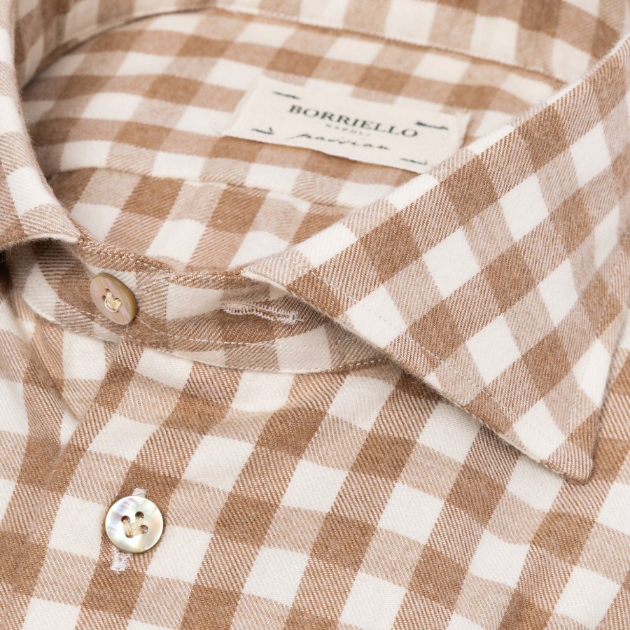 Casual Shirts | Borriello Sports Shirt "Cash-Vichy" In Fine Luxury Flannel - Linea Passion