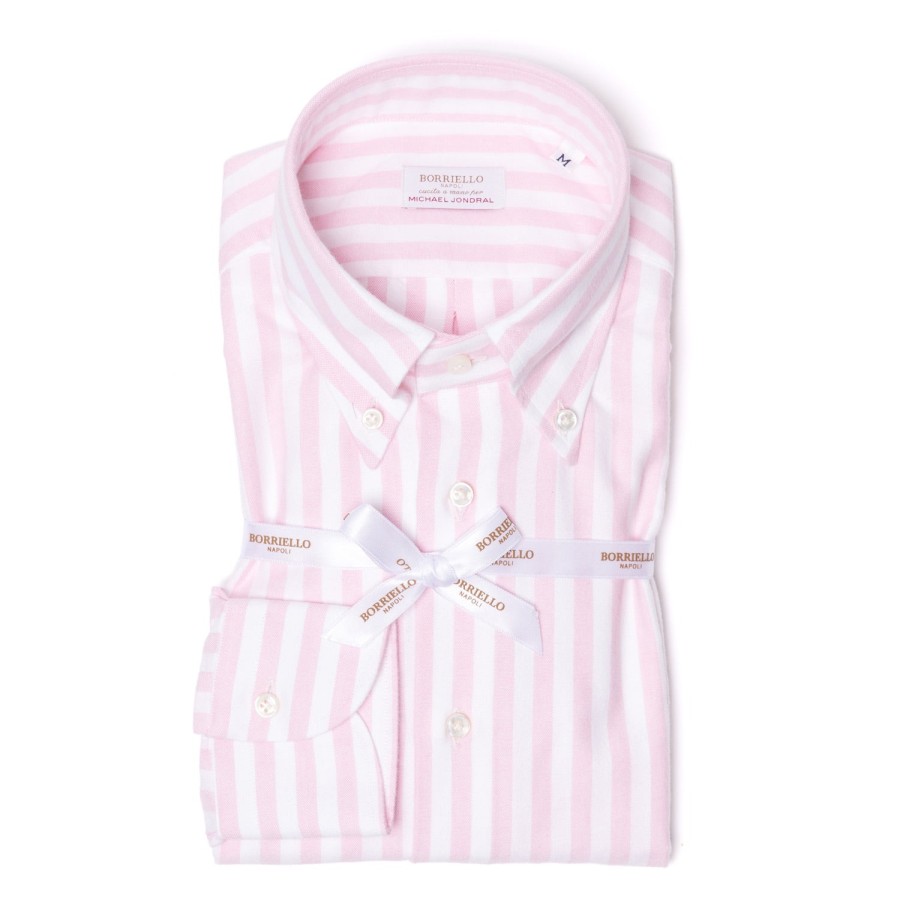 Casual Shirts | Borriello Striped Pure Cotton Sports Shirt "New Ivy-League" - Linea Passion