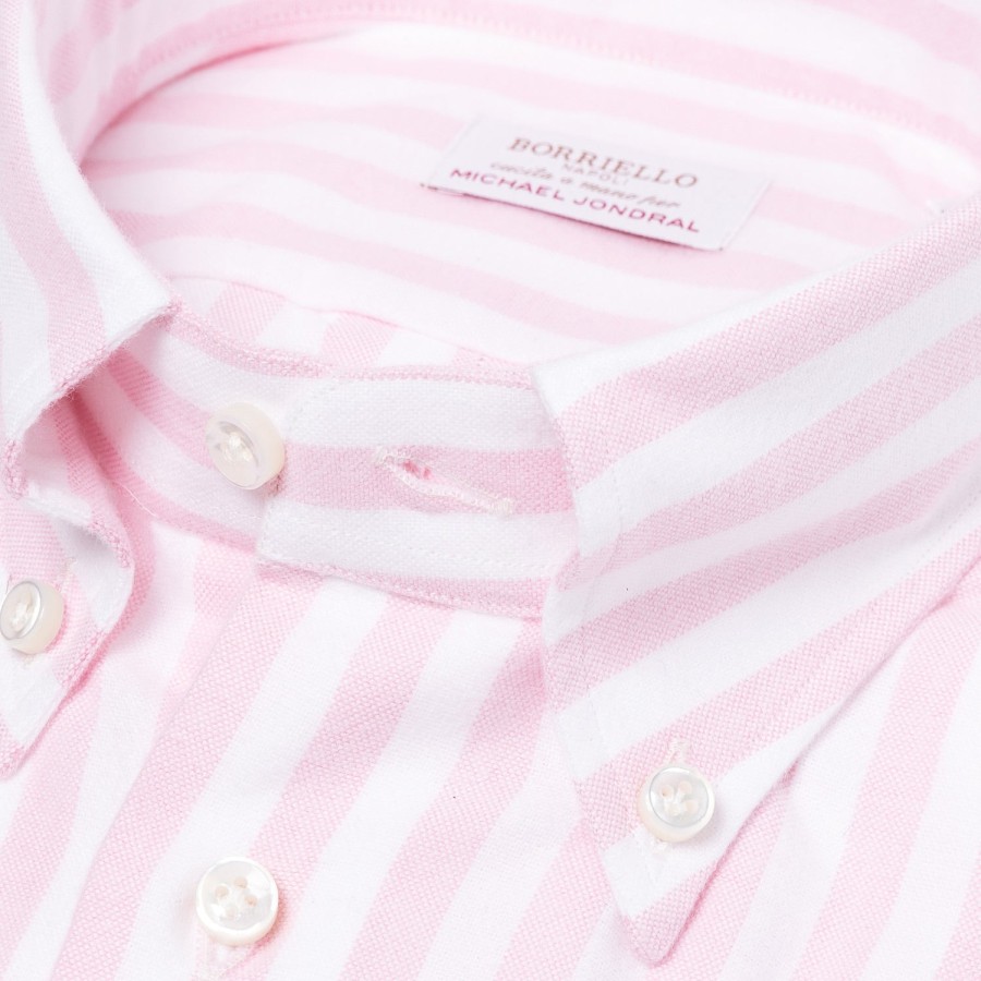 Casual Shirts | Borriello Striped Pure Cotton Sports Shirt "New Ivy-League" - Linea Passion