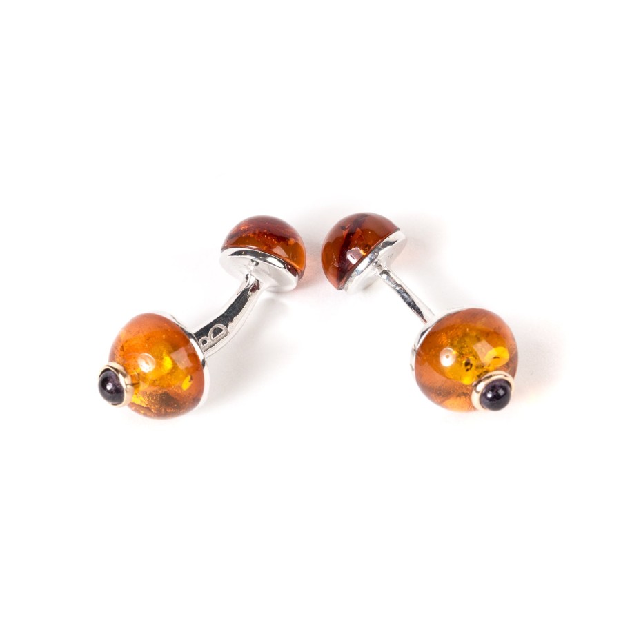 Cufflinks & Jewelry | Barbarulo Napoli Cufflinks "Amber" Made Of Sterling Silver - Purely Handcrafted