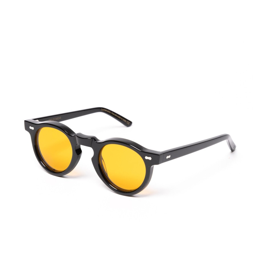 Sunglasses | TBD EYEWEAR Sonnenbrille "Welt Black" Mit Safrangelben Glasern - Handarbeit