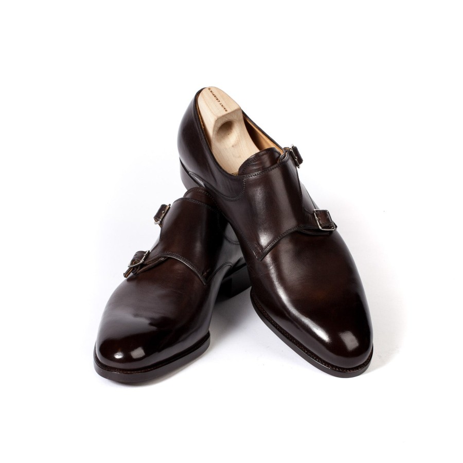 Mto | Saint Crispin's Double Monk Made Of Dark Brown Calfskin - Hand-Colored