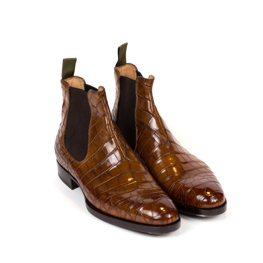 Mto | Saint Crispin's Boot "Chelsea" Made Of Crocodile Leather - Purely Handcrafted