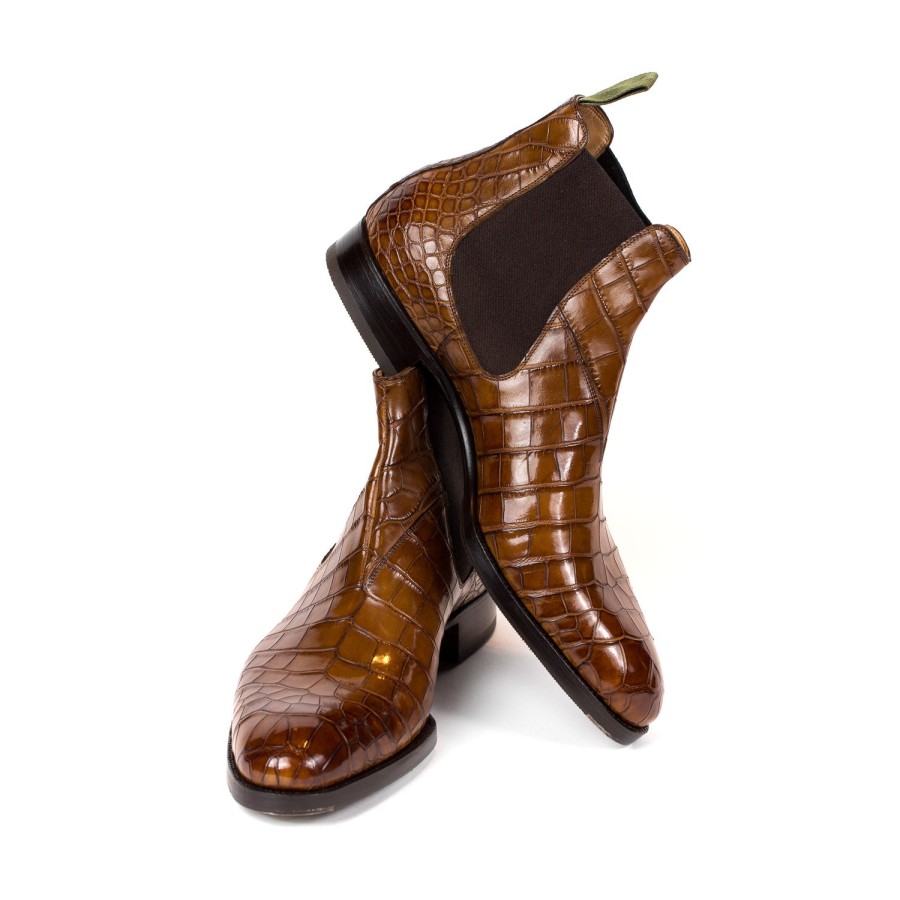 Mto | Saint Crispin's Boot "Chelsea" Made Of Crocodile Leather - Purely Handcrafted