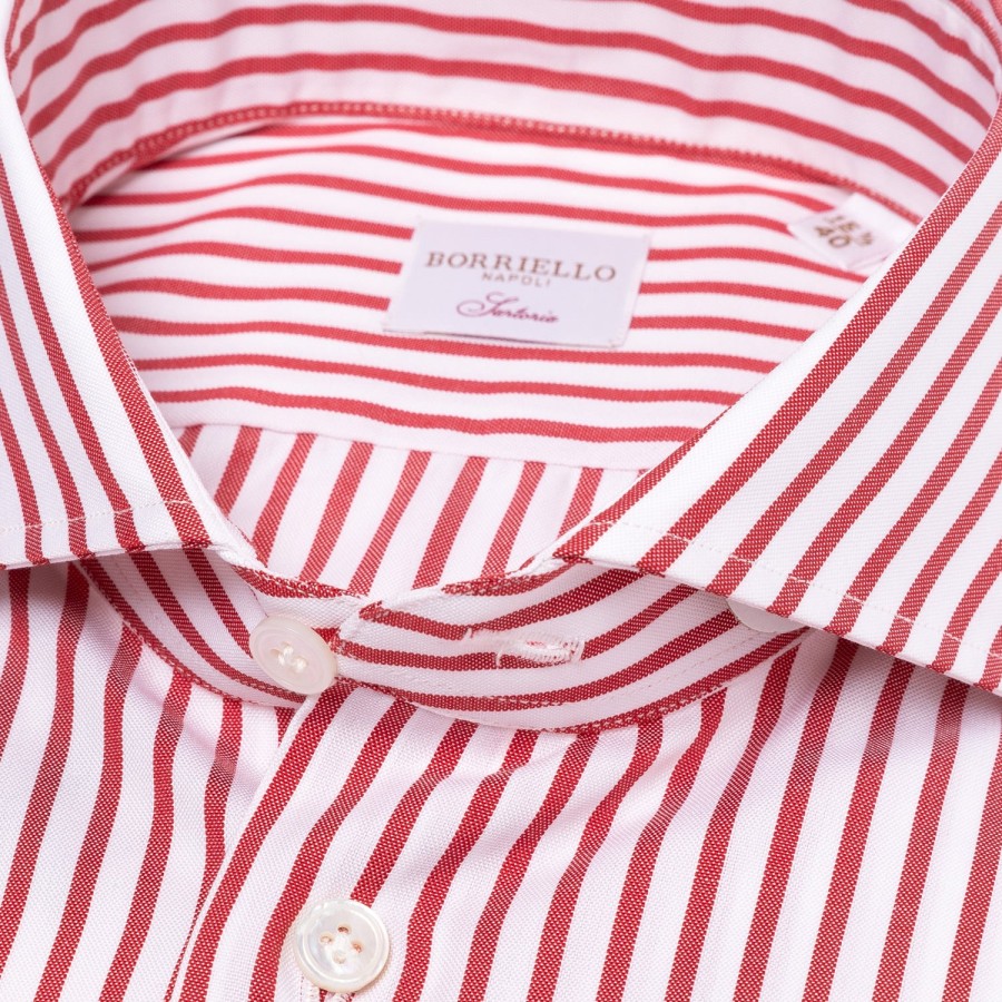 Shirts | Borriello Pure Cotton Striped Shirt "Jermyn Stripe" - Handmade