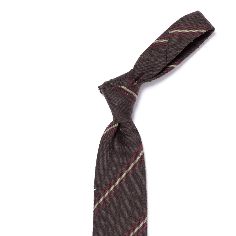 Ties | Cesare Attolini Archivio Storico: Tie "Striscia Di Shantung" In Pure Silk - Handrolled