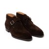 Mto | Saint Crispin's Bootee "Monk Bootee" Made Of Dark Brown Suede - Purely Handcrafted