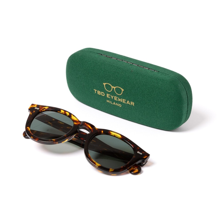 Sunglasses | TBD EYEWEAR Sunglasses "Donegal Havana" With Green Lenses - Handmade