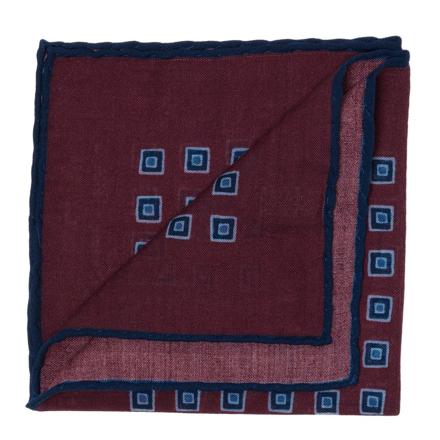 Handkerchiefs | Cesare Attolini Pure Wool Pocket Square "Medaglioni Incornicato