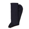 Stockings | Sozzi Dark Blue Ribbed Stockings