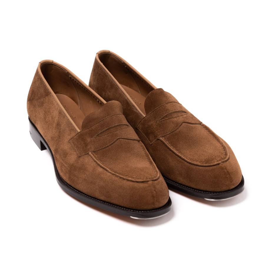 S | Edward Green Limited Edition: Penny Loafer "Unlined Harrow" In Italian Calf Suede -