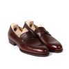 Mto | Saint Crispin's Loafer "Butterfly" Made Of Brown Grained Calfskin - Purely Handcrafted