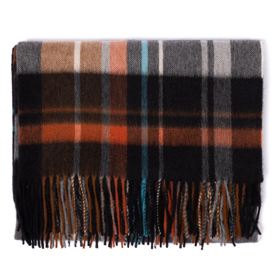 Scarfs | Joshua Ellis Joshua Ellis X Mj: Pure Scottish Cashmere Ripple Check Stole Scarf