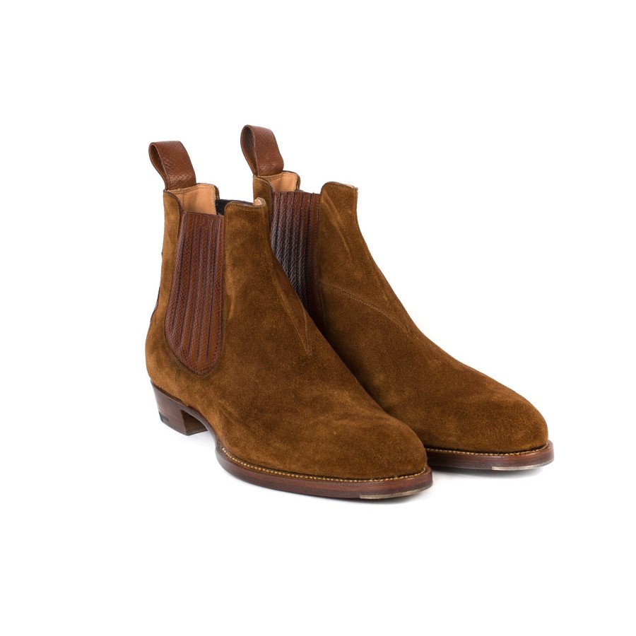 Mto | Saint Crispin's Limited Edition: Boot "Urban Rodeo" Made Of Tobacco Brown Suede Leathe