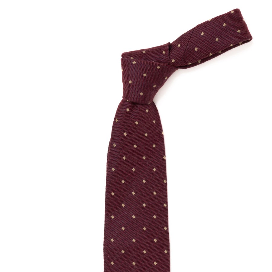 Ties | Cesare Attolini Archivio Storico: Tie "Quadri Jacquard" In Silk And Wool - Handrolled