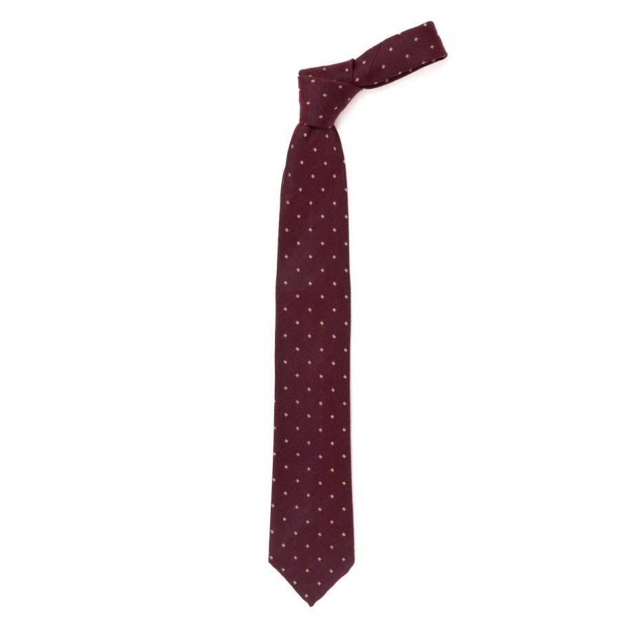 Ties | Cesare Attolini Archivio Storico: Tie "Quadri Jacquard" In Silk And Wool - Handrolled