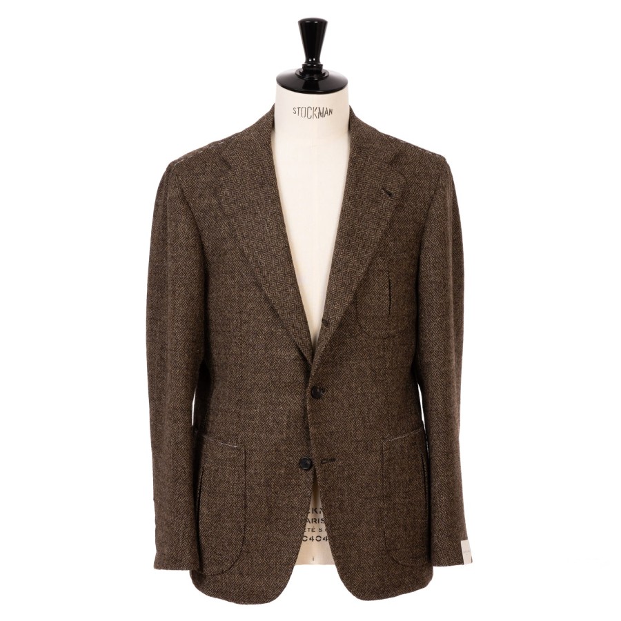 Suit & Jacket | Orazio Luciano Exclusively For Michael Jondral: Brown Jacket "Diamond Tweed" Made Of