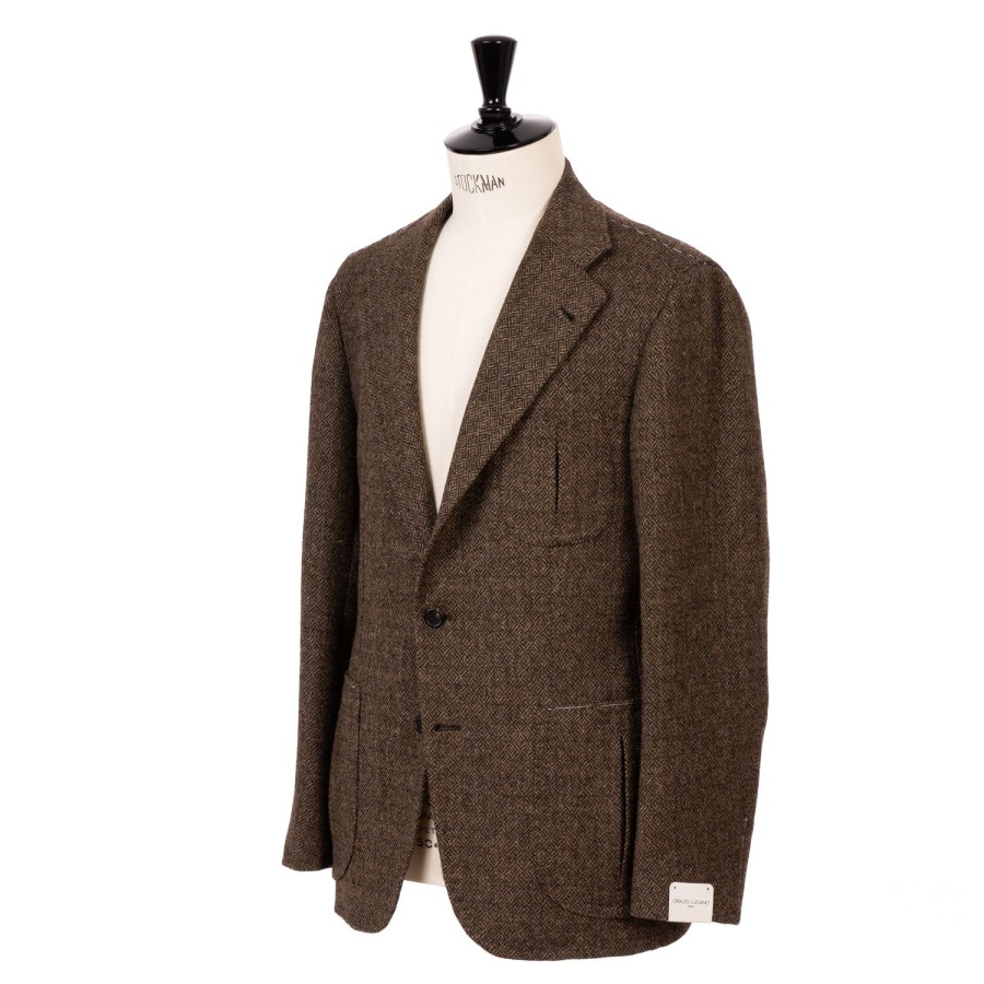 Suit & Jacket | Orazio Luciano Exclusively For Michael Jondral: Brown Jacket "Diamond Tweed" Made Of