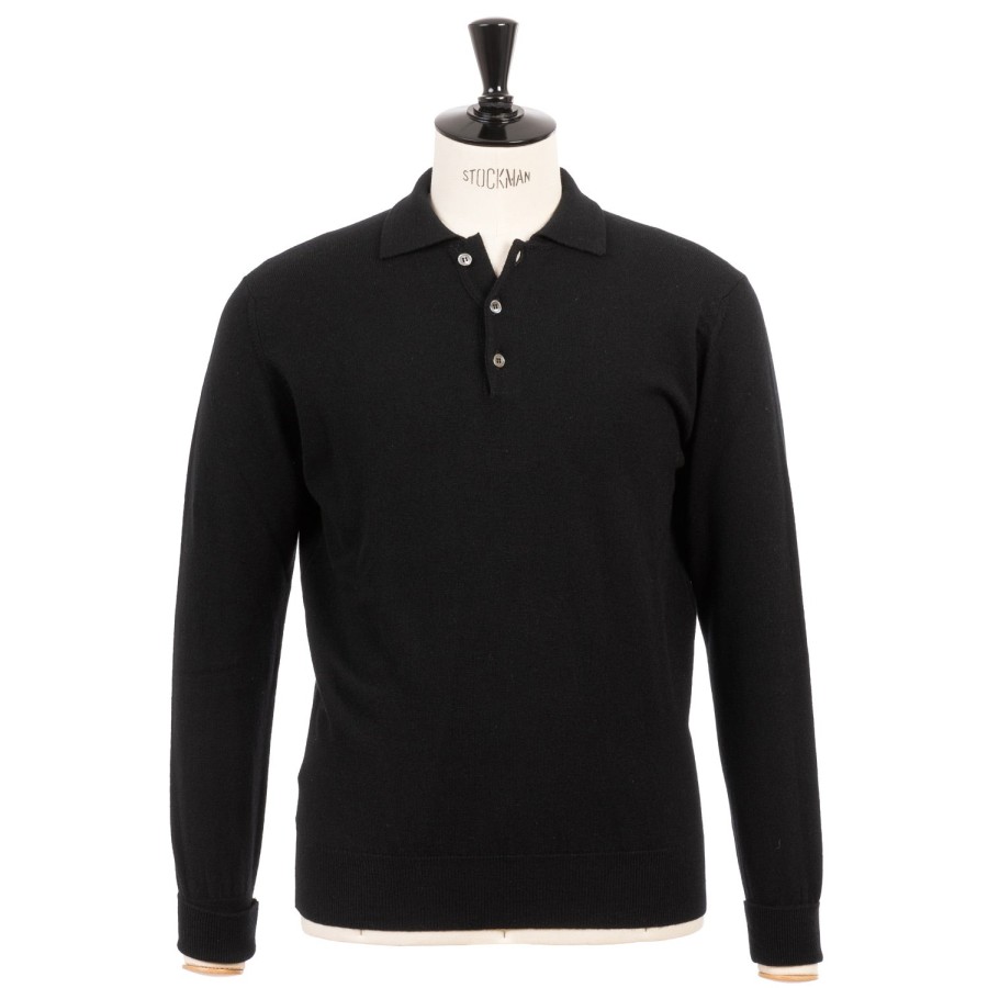 Knitwear | William Lockie Knitted Polo "Oxton Sportshirt" In Fine Scottish 1 Ply Cashmere