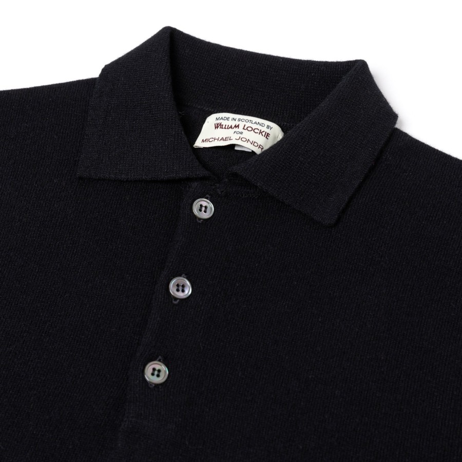 Knitwear | William Lockie Knitted Polo "Oxton Sportshirt" In Fine Scottish 1 Ply Cashmere