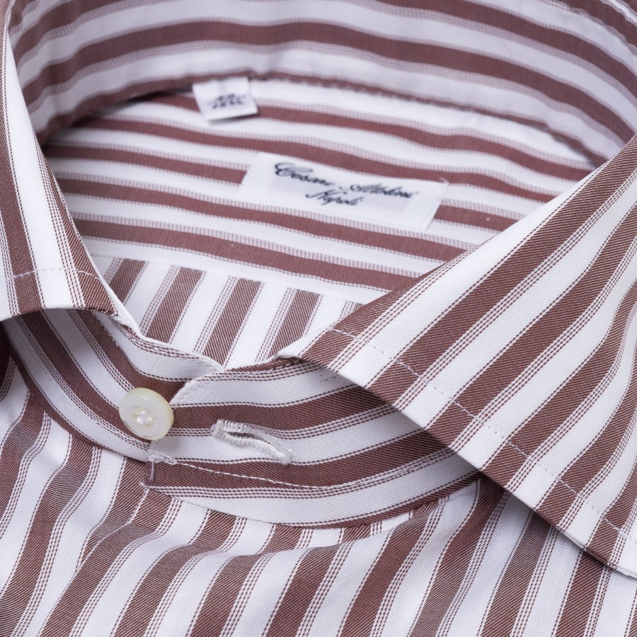 Shirts | Cesare Attolini Striped Shirt "Multipla Righe" In Fine Cotton Twill From Carlo Riva -