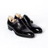 Mto | Saint Crispin's Black Double Monk Made Of Calfskin