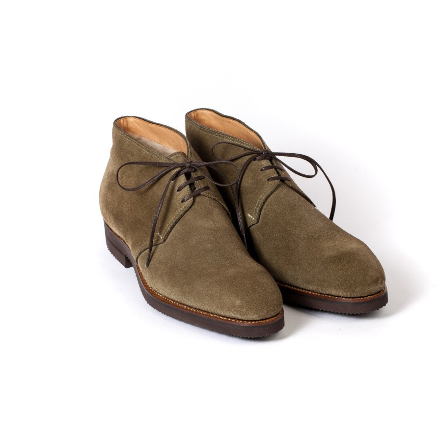 S | Saint Crispin's Boote "Chukka" With Lambskin Lining Made Of Suede