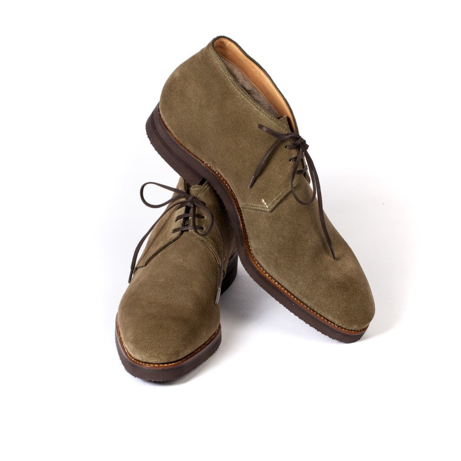 S | Saint Crispin's Boote "Chukka" With Lambskin Lining Made Of Suede