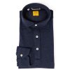 Polo Shirts Long Sleeve | G. Inglese Dark Blue Polo Shirt "Jfk" Made Of Cotton And Cashmere - Purely Handcr