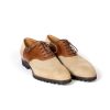 Mto | Saint Crispin's Sand-Colored "Saddle" Oxford Suede With Brown Saddle Made Of Calfskin "Russian Calf"