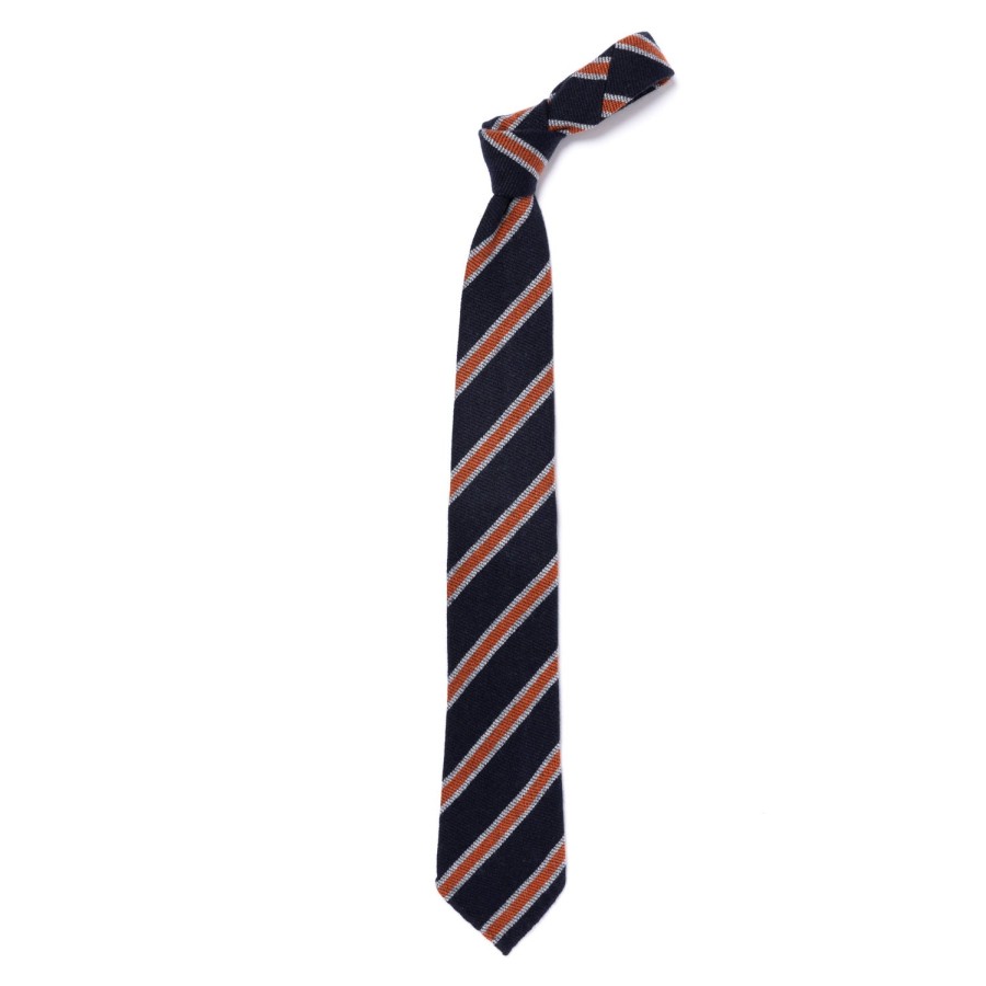 Ties | Cesare Attolini Ca Archivio Storico: Tie "Nuovo Collegio" In Pure Cashmere - Handrolle