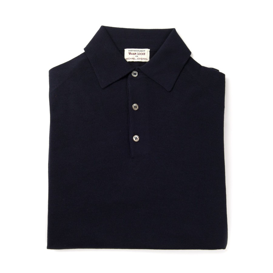 Knitwear | William Lockie Knitted Polo "Devon" In Finest 14 Micron Merino Wool From Loro Piana