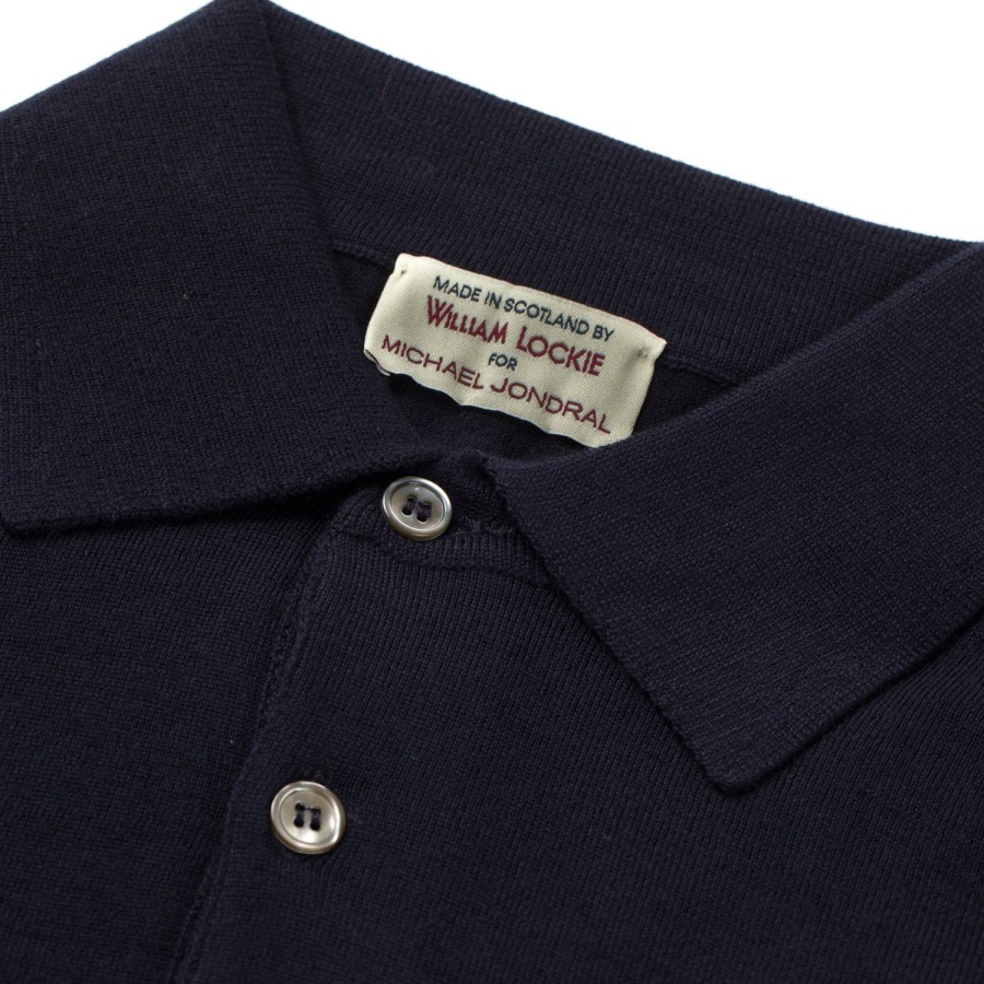 Knitwear | William Lockie Knitted Polo "Devon" In Finest 14 Micron Merino Wool From Loro Piana