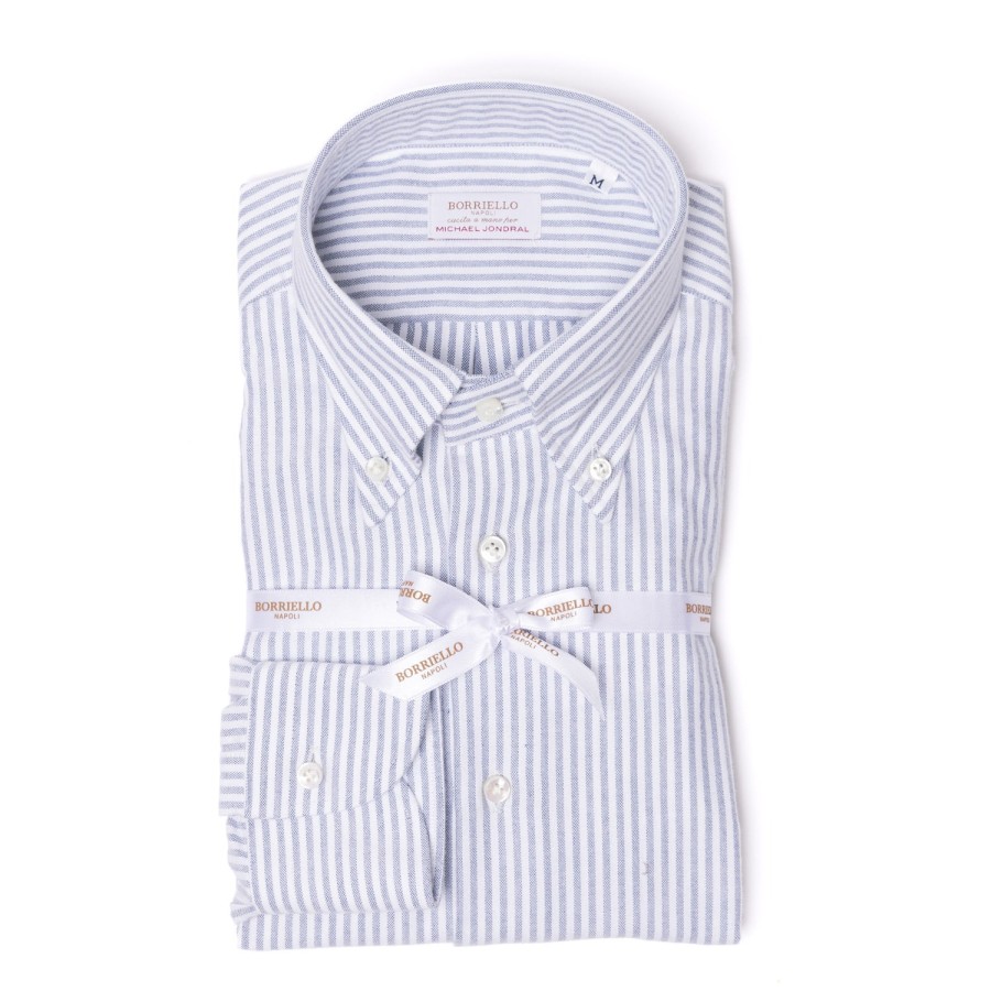 Casual Shirts | Borriello Striped Pure Cotton Sports Shirt "New Ivy-League" - Linea Passion