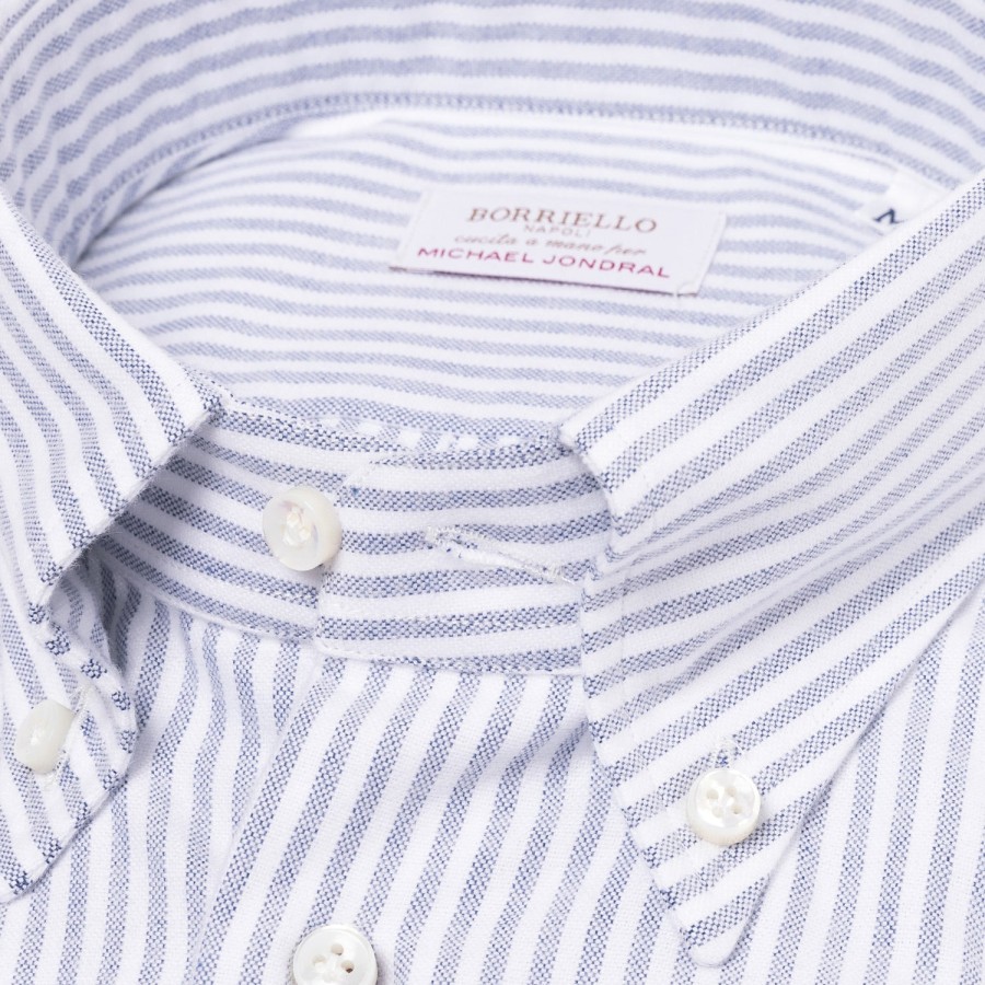 Casual Shirts | Borriello Striped Pure Cotton Sports Shirt "New Ivy-League" - Linea Passion