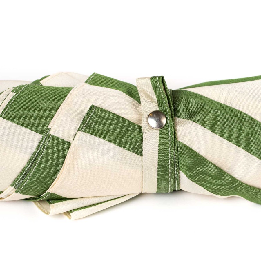 Beachwear | Maglia Striped Beach Umbrella "Picknick" With Chestnut Handle