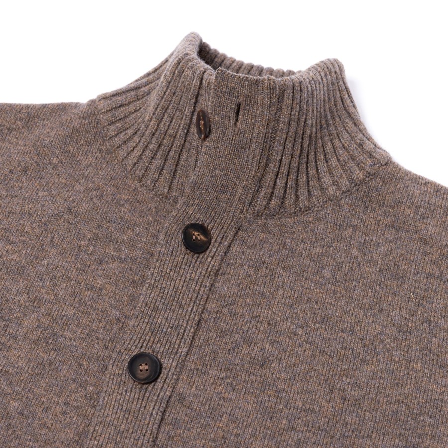 Knitwear | William Lockie Cardigan "Lakeland Turtle" In 2 Ply Geelong Lambswool