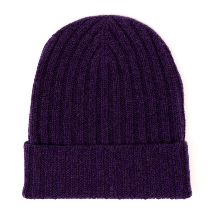 Hats | William Lockie Knitted Hat "Ribbed Hat" Made Of Pure Lambswool - 4 Ply