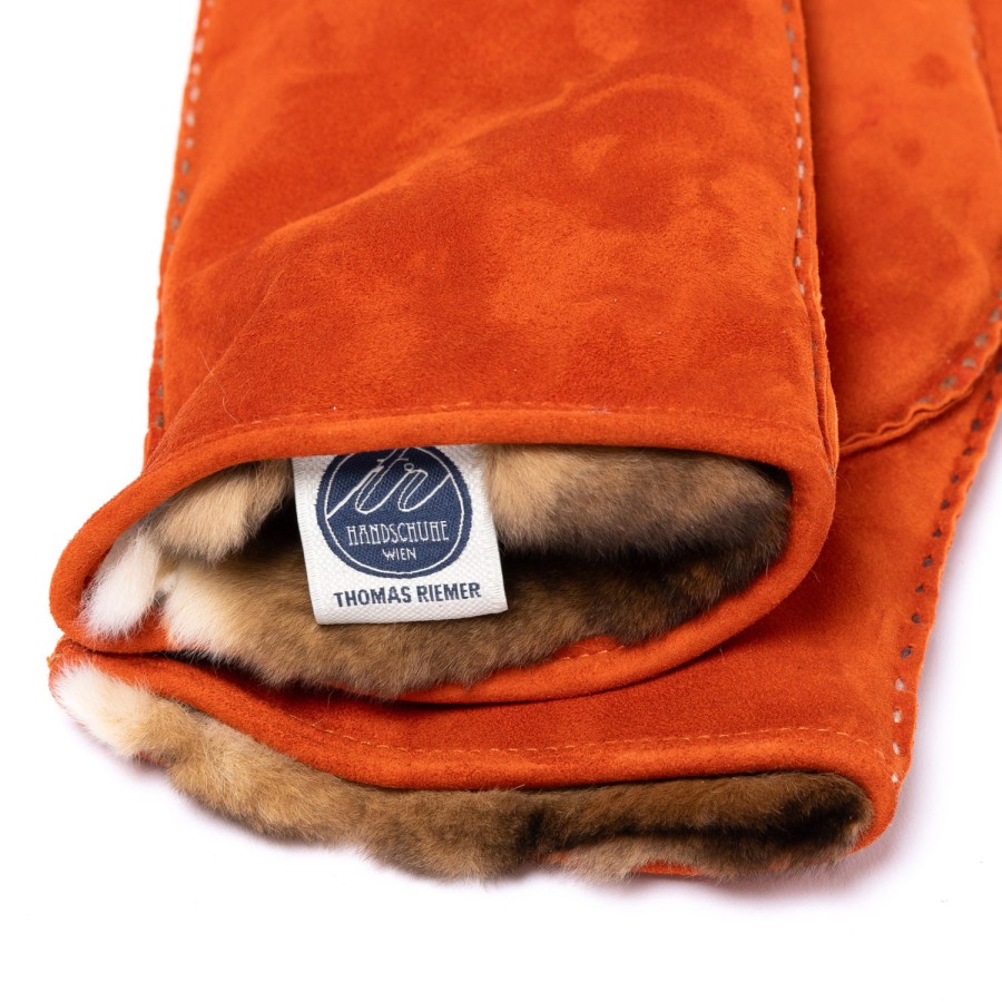 Gloves | Thomas Riemer Wien Mittens "Magnat" From Reindeer Leather With Lining From Orylag Rabbit