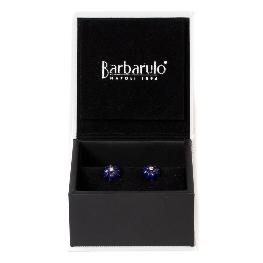 Cufflinks & Jewelry | Barbarulo Napoli Cufflinks "Lapislazuli Flower Diamond" Made Of Sterling Silver - Purel